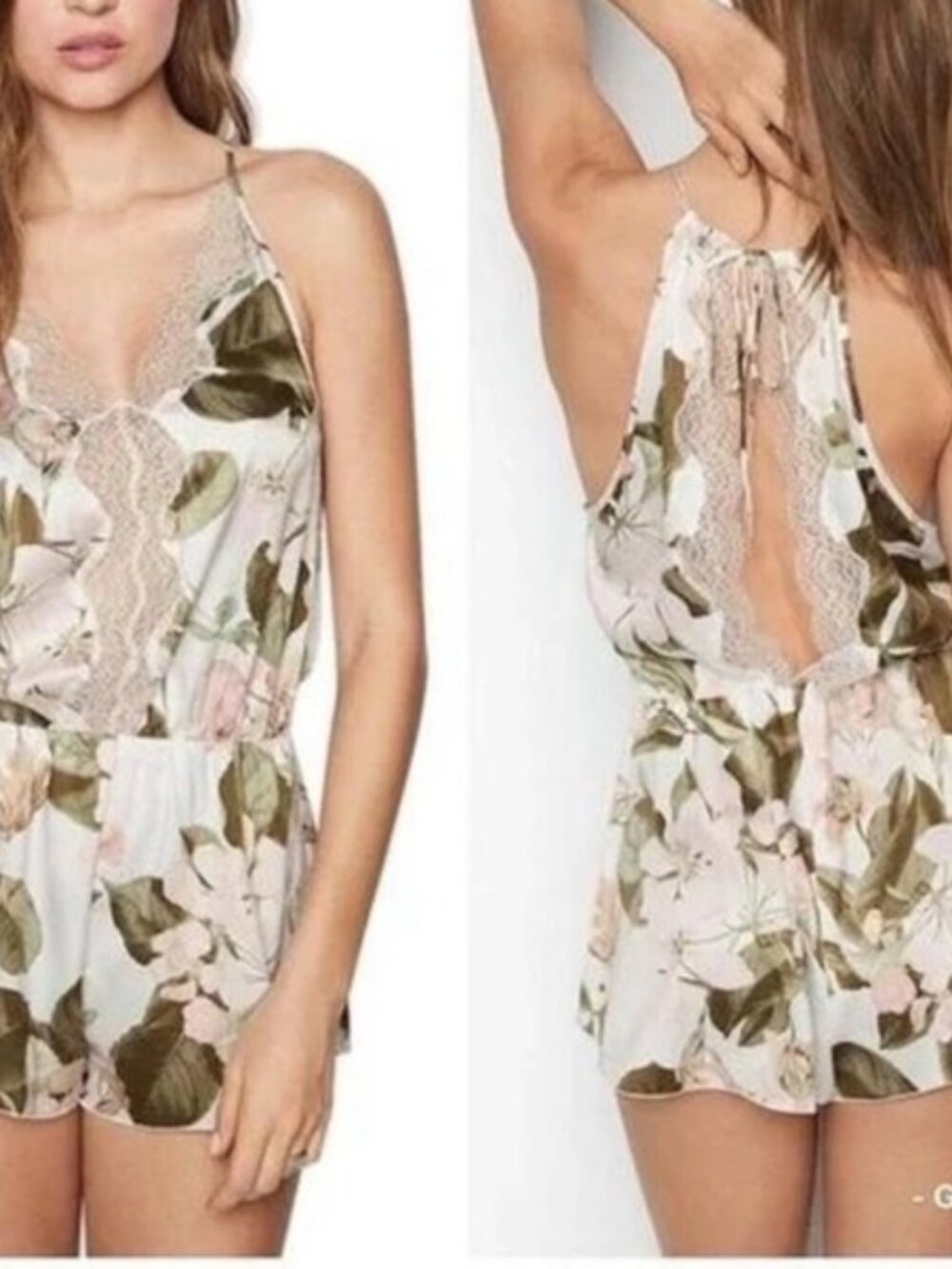 Victoria's Secret Here Comes the Bride Floral Lace Trim Romper XS - Picture 7 of 7